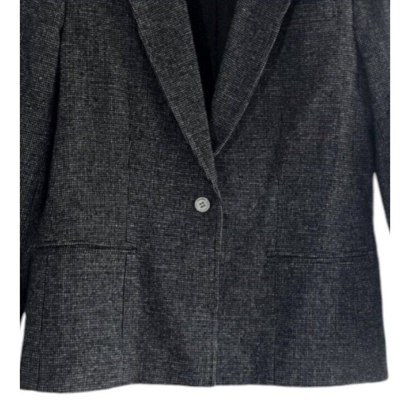 Young Pendleton Womens 10 Blazer 100% Virgin Wool Black White Button Made USA - Picture 7 of 7